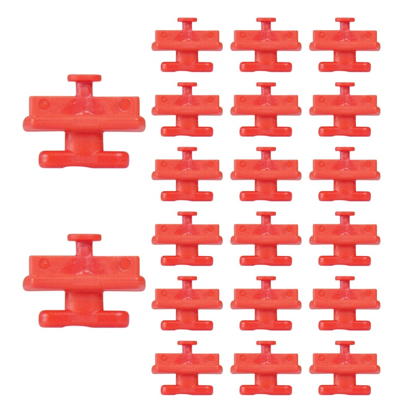 OnQ AC1051KH20 Keyhole Post Clips 20 Pack Red