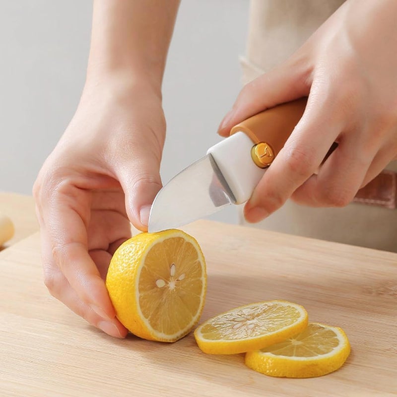 SavorStyle Portable Knife for Fruit 2 in 1 Knife and Peeler for Kitchen Travel Knife with case Stainless Steel Bled Pack of 1 MultiColor - Image 5