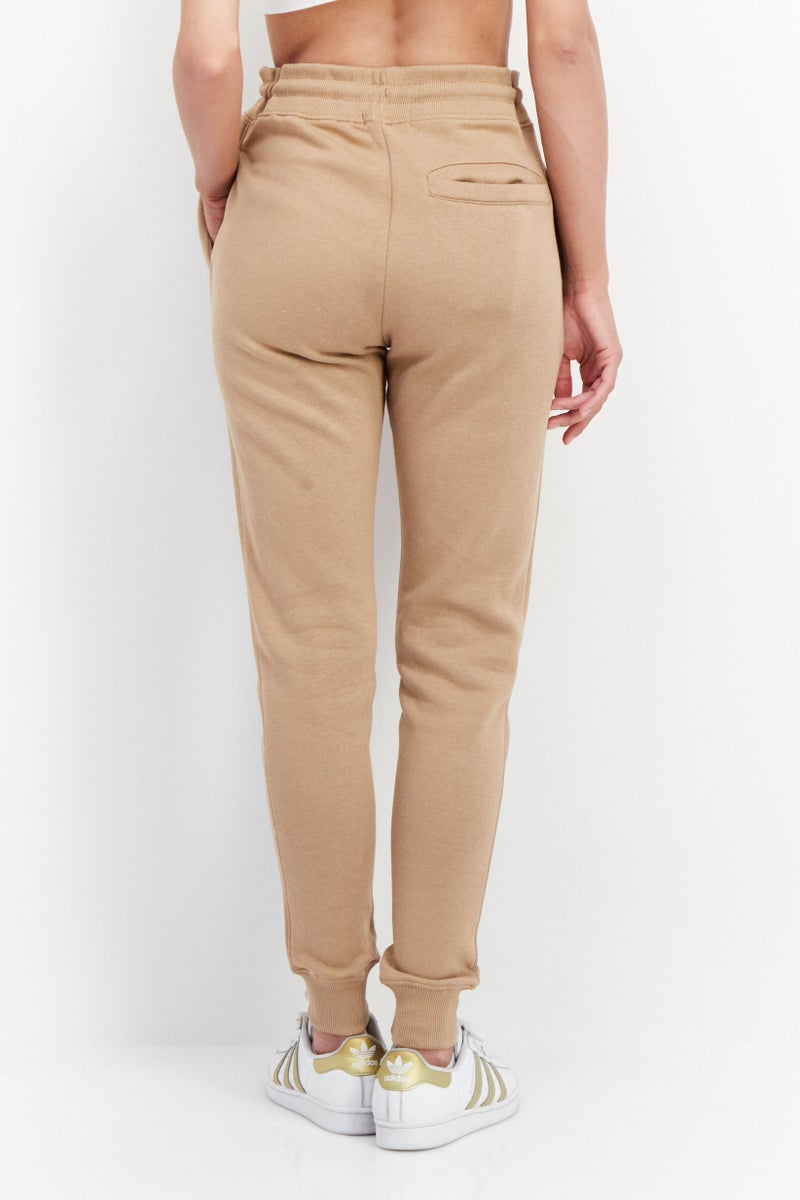French Connection Women Regular Fit Drawstring Printed Jogger Pants, Tan  - Image 2