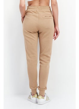 French Connection Women Regular Fit Drawstring Printed Jogger Pants, Tan  - Image 2