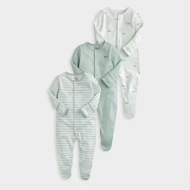 WOWTHIN Foreign Trade Children's Clothing, Spring and Autumn Style Baby Jumpsuit, Long-Sleeved Footed Romper, Pajamas, Newborn Baby Gift Box, Exclusively for Cross-Border Sales - Image 1
