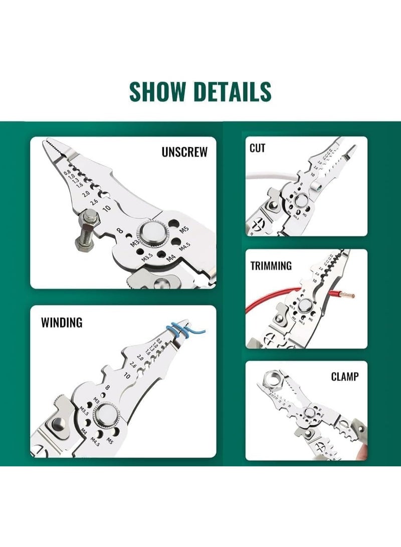 Relex Multifunctional Wire Stripper Crimper Cable Cutter Plier Professional Electrical Wire Stripping Tool, Self Adjusting Wire Stripper and Cutter for Electrical Cable Cutting, Crimping Tool - Image 4