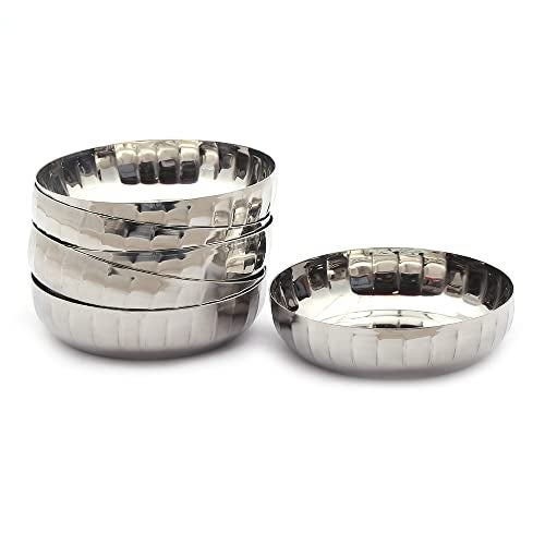 coconut Stainless Steel Halwa Plate/Serving Plates/Snacks Plate - Small - Pack of 6(Diameter - 10Cm) - Image 3