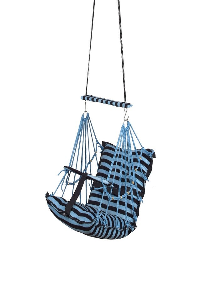 Sprointal® Swing for Kids, Baby Swing Chair Cotton Children Folding and Washable 1-5 Years Swing with Safety Belt,Home and Garden Jhula for Babies |Swing for Kids|Hanging Cradle (Blue Line) - Image 4