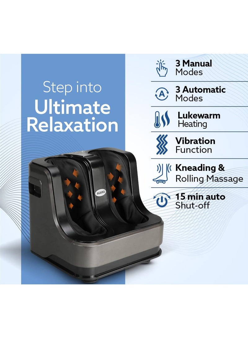 AGARO Rejoice Foot, Calf and Leg Massager with Lukewarm Heating and Vibration, 80W, 4 Motors, Rolling & Kneading Functions for Muscle Relaxation & Improving Blood Circulation - Image 4