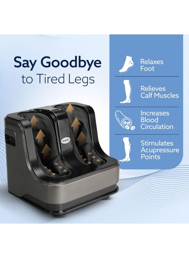 AGARO Rejoice Foot, Calf and Leg Massager with Lukewarm Heating and Vibration, 80W, 4 Motors, Rolling & Kneading Functions for Muscle Relaxation & Improving Blood Circulation - Image 3