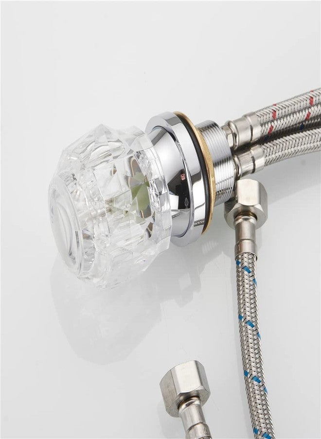 Weirun Salon Shampoo Bed Bowl Sink Basin Faucet with Crystal Handle or Backwash Unit Valve Replacement Part,Shampoo Bowl Faucet Mixing Valve Wash Hair Adapter with Hose for Vacuum Breaker Chrome - Image 2