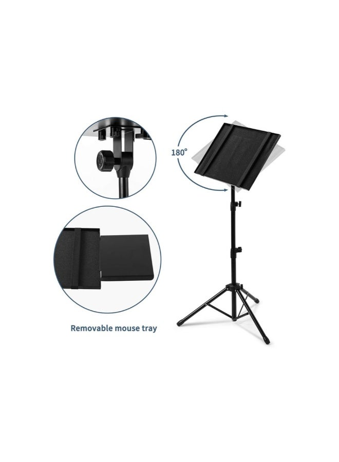 Projector Laptop Tripod Stand - Computer, Tablet, DJ Equipment Holder Mount with Gooseneck Phone Holder - Image 3