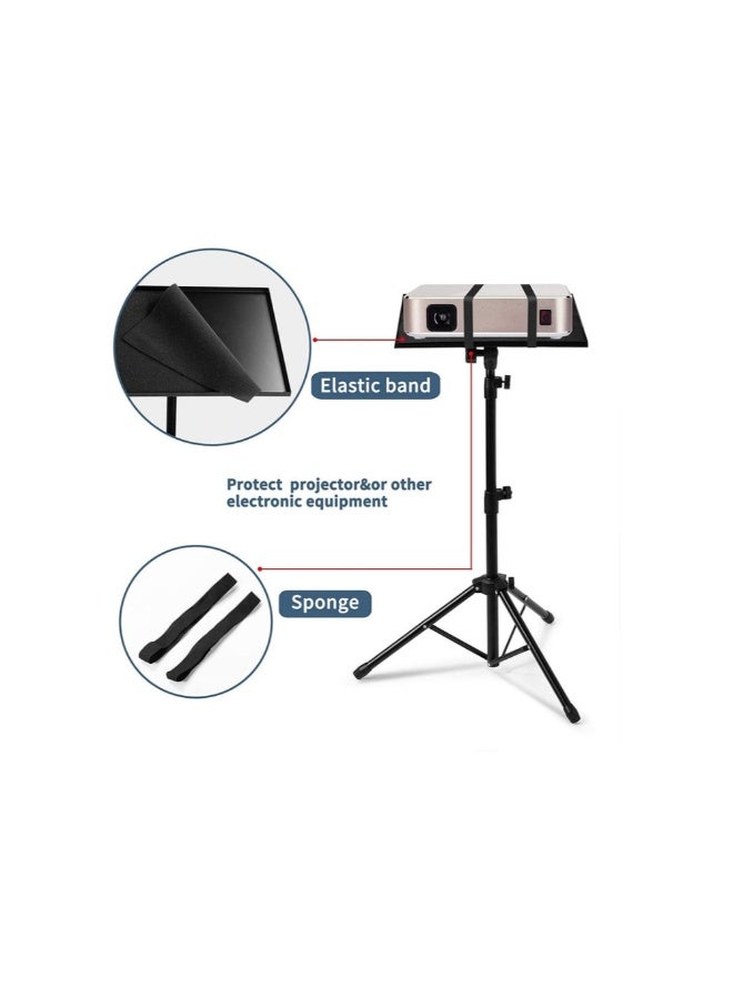 Projector Laptop Tripod Stand - Computer, Tablet, DJ Equipment Holder Mount with Gooseneck Phone Holder - Image 2