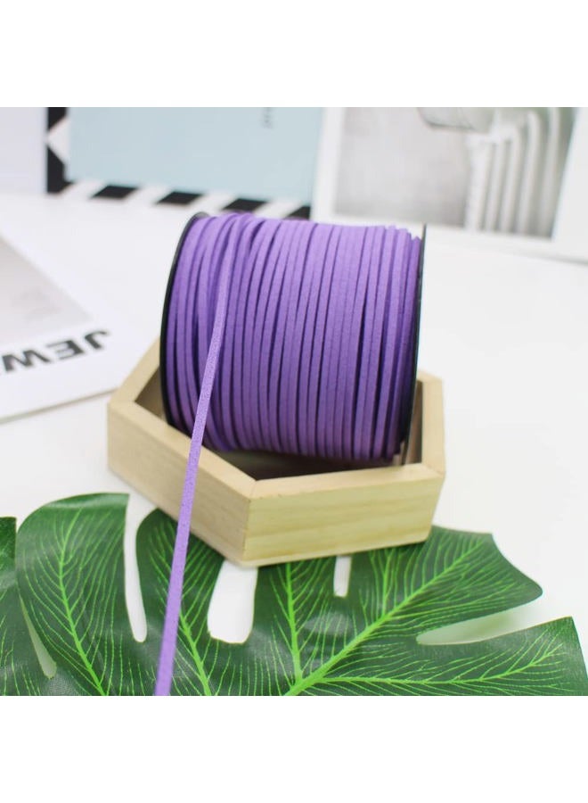 Pamir Tong Faux Leather Cord for Jewelry Making 100 Yards 2.6mm Thin Suede String Rope Purple Bracelet Cords DIY Crafts String for Necklace-Dream Catcher Supplies-Hat- Walking Stick - Image 4