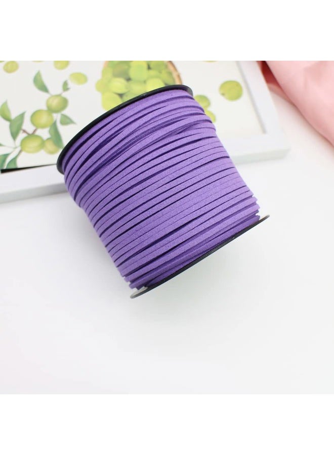 Pamir Tong Faux Leather Cord for Jewelry Making 100 Yards 2.6mm Thin Suede String Rope Purple Bracelet Cords DIY Crafts String for Necklace-Dream Catcher Supplies-Hat- Walking Stick - Image 5