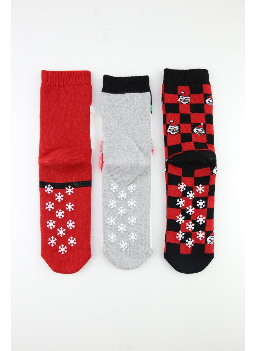 Bross Santa Claus Non-Slip Towel Kids Socks  - Image 2