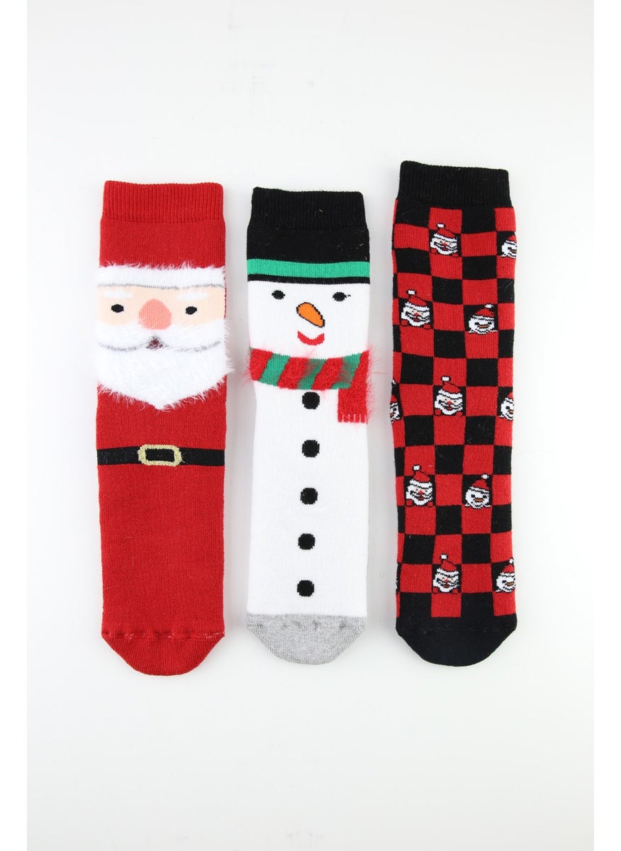Bross Santa Claus Non-Slip Towel Kids Socks  - Image 1