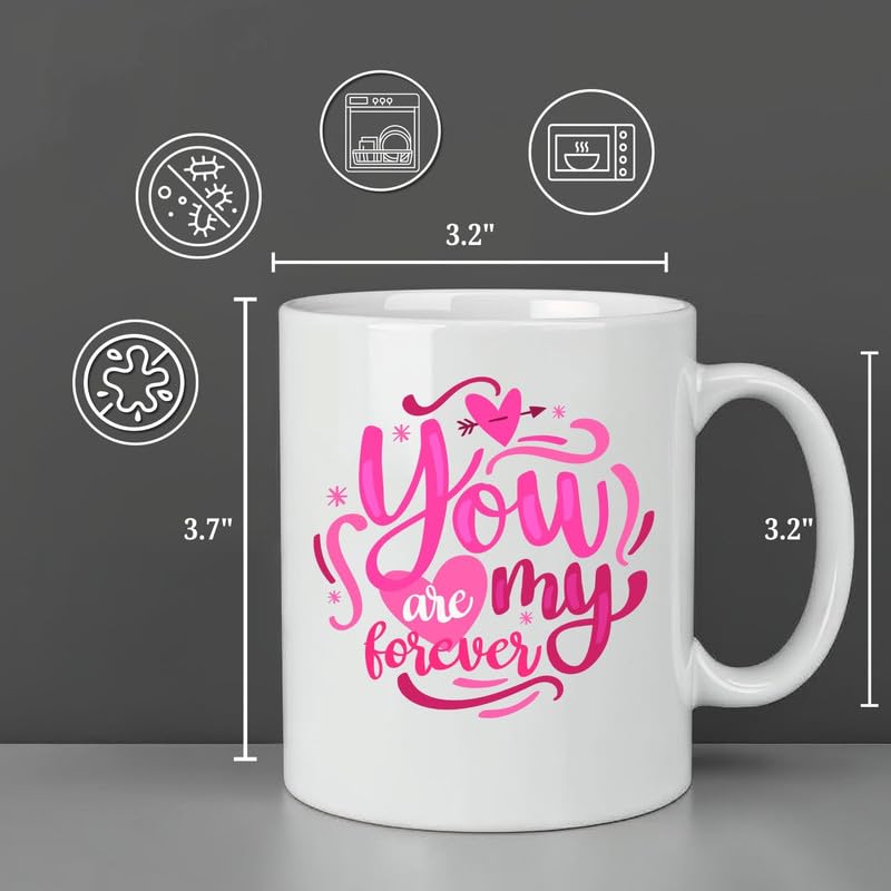 KNITROOT Ceramic Coffee Mug Microwave Safe You are My Love Forever Print Premium Ceramic Mug Tea Mug Milk Mug Cup for Gift Best Return Gift Best Gift White Mug 250ml85oz - Image 4