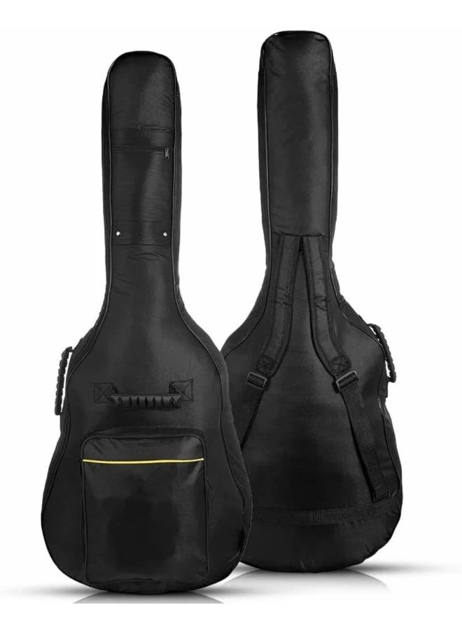 ALAYSTAR New Premium Black Full Padded Waterproof Classical Acoustic Guitar Bag Holder – Heavy Duty Full Size Protective Foam Padded Back Case For Acoustic, Classical And Electrical Guitars  - Image 1