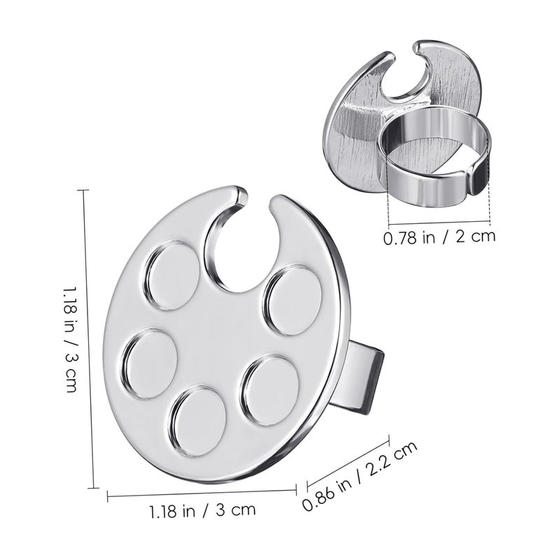 4pcs Nail Art Finger Mixing Tray Creative Silver Palette for Mixing for Home Salon and Events Smooth Easy to Clean Nail Polish Holders - Image 2