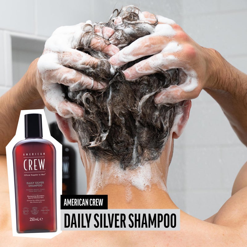 American Crew Men's Shampoo, Daily Silver, Removes Brassy Tones, Naturally Derived, Vegan Formula, 8.4 Fl Oz - Image 3