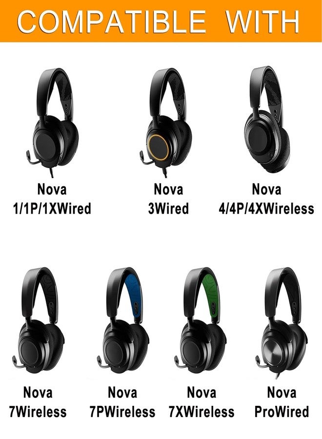 defean وسائد أذن أركتيس نوفا برو السلكية متوافقة مع SteelSeries أركتيس نوفا برو السلكية، نوفا 7، 3، 1 نموذج، سماعة رأس مع إلغاء الضوضاء بتردد منخفض، (لا تناسب نوفا برو اللاسلكية) (قماش قابل للتنفس) - Image 2