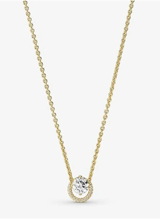 Pandora Violet Pandora Sparkling Round Halo Pendant Collier Necklace for Women  - Image 1