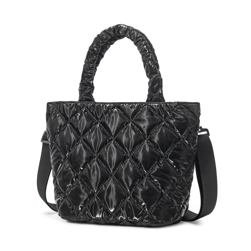 SUPACOOL Small Puffy Purse, Mini Tote HandBag for Women, Womens Crossbody Purse Bags, Lightweight Womens Mini Tote Handbags, Quilted Puffy Totebag(Black) - Image 1
