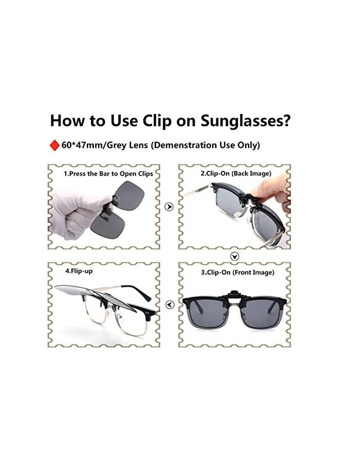 بروماس نظارات شمسية مستقطبة بدون إطار بمشبك معدني قابلة للطي للنظارات الطبية - Image 5