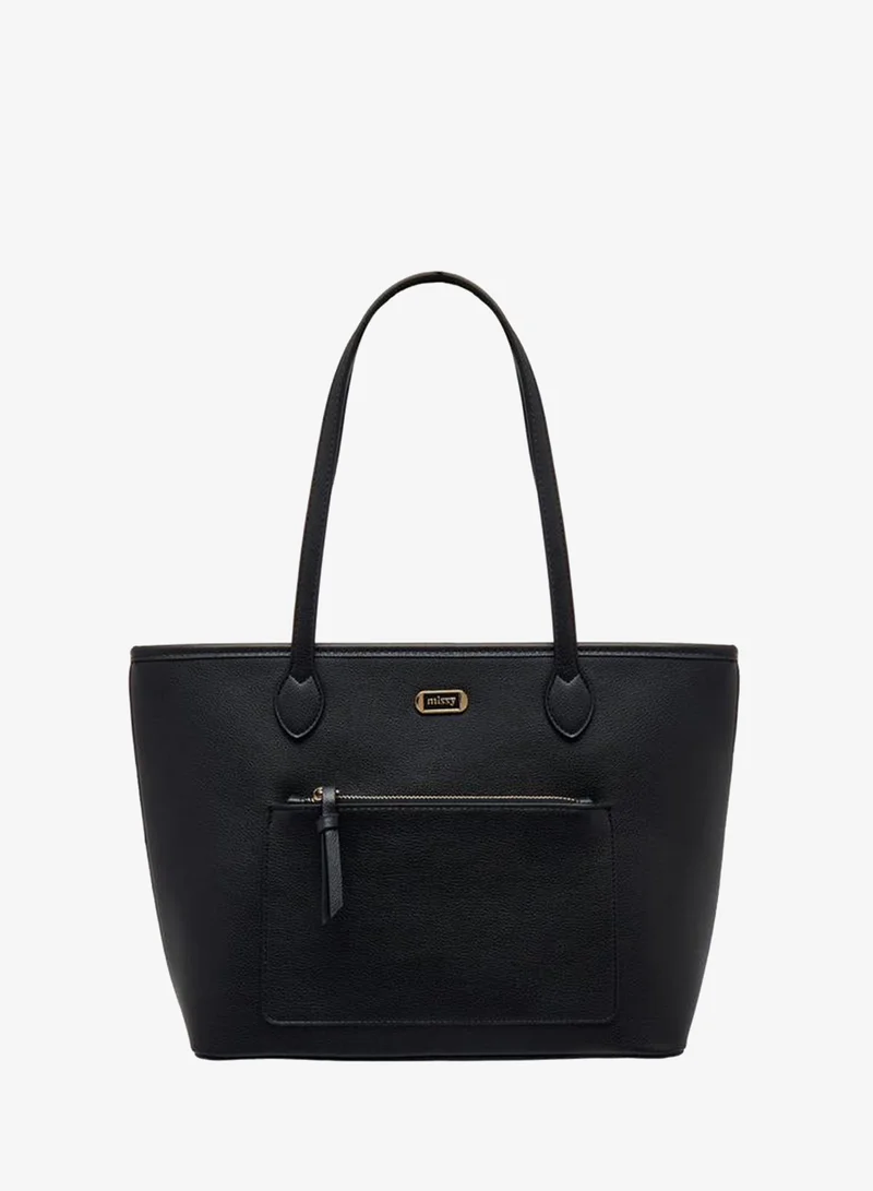 ميسي Monogram Print Tote Bag With Double Handle