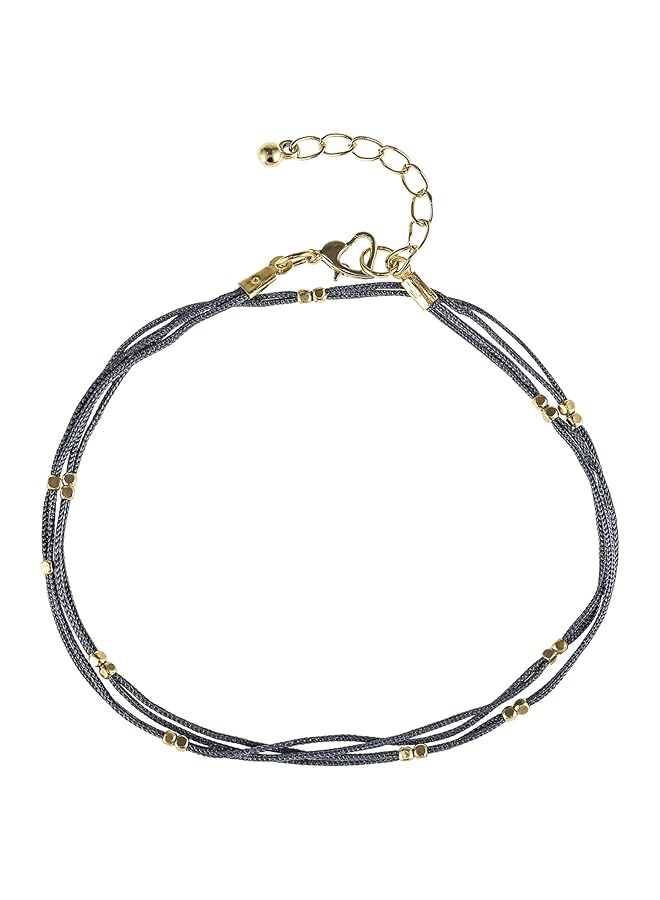 Alwan Silk Thread Anklet Double Rounded Or Bracelet Triple Rounded For Women Ee3239Dgry - Image 1