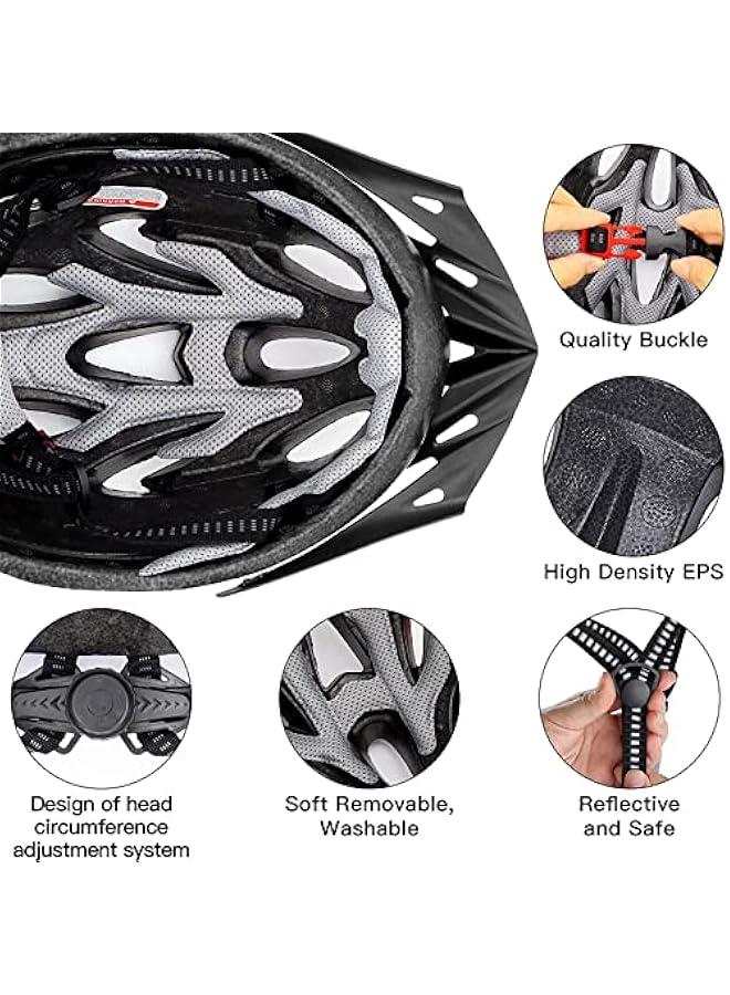 رينكس خوذة دراجة للالغي، خوذة دراجة خفيفة الوز، خوذة ركو الدراجات الية والطرق قالة للتعديل، 18 فتحة مع حزام قال للتعديل وقاع قال للفصل للرجال والساء - Image 3