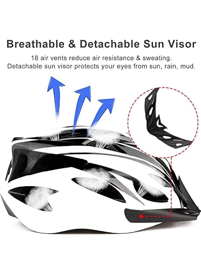 رينكس خوذة دراجة للالغي، خوذة دراجة خفيفة الوز، خوذة ركو الدراجات الية والطرق قالة للتعديل، 18 فتحة مع حزام قال للتعديل وقاع قال للفصل للرجال والساء - Image 5