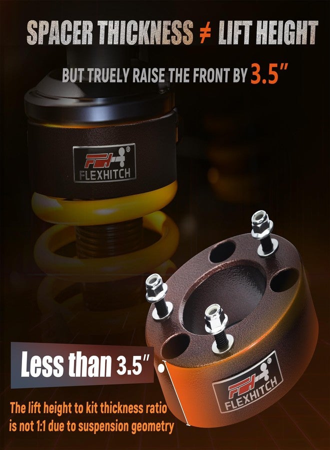 FlexHitch 3.5" Front + 3" Rear Leveling Lift Kits for 2009-2024 Ram 1500 4WD, 3.5 Inch Lift Front Strut Spacers and 3 Inch Lift Rear Spacers - Image 4