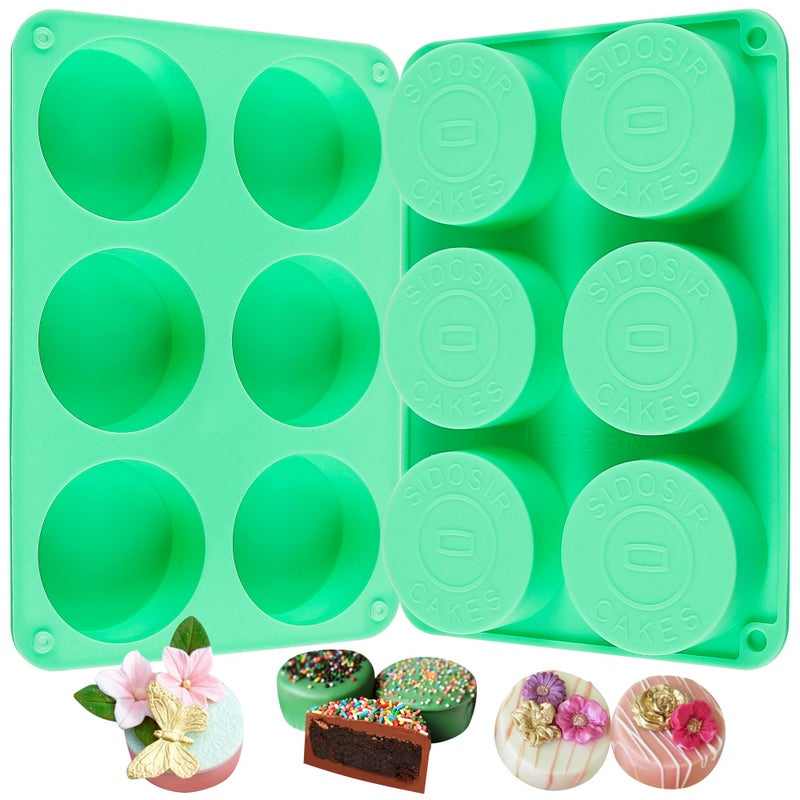 Sidosir Siodisr 2Pcs Oreo Cookie Chocolate Silicone Mold, 6-Cavity Round Cylinder Oreo Chocolate Cover Molds for Candy, Silicone Baking Molds for Mini Cakes, Jelly - Image 1