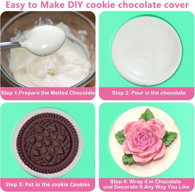 Sidosir Siodisr 2Pcs Oreo Cookie Chocolate Silicone Mold, 6-Cavity Round Cylinder Oreo Chocolate Cover Molds for Candy, Silicone Baking Molds for Mini Cakes, Jelly - Image 4