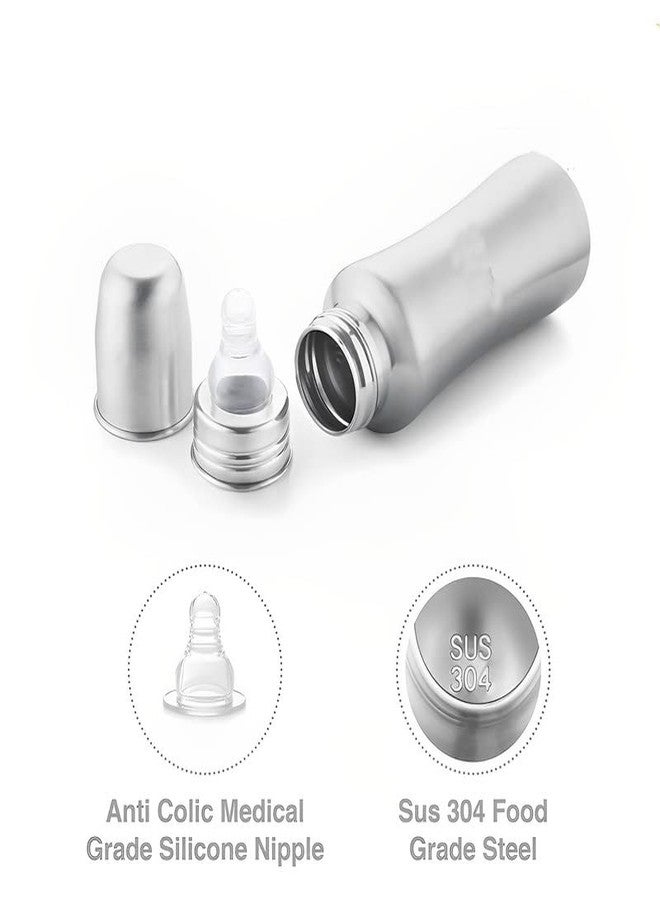 RB POINT Pack Of 2 Stainless Steel Baby Feeding Bottle,Milk Feeding,Water Feeding 240 Ml Easy To Hold Bottle For Kids Babies Light Weight - Image 4