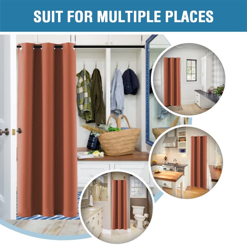 H.VERSAILTEX Doorway Curtain Blackout Closet Door Curtain Room Divider Window Treatment Curtain for Bedroom Thermal Insulated Privacy Drape Soundproof Grommet  42 x 80 inches  1 Panel  Orange - Image 5