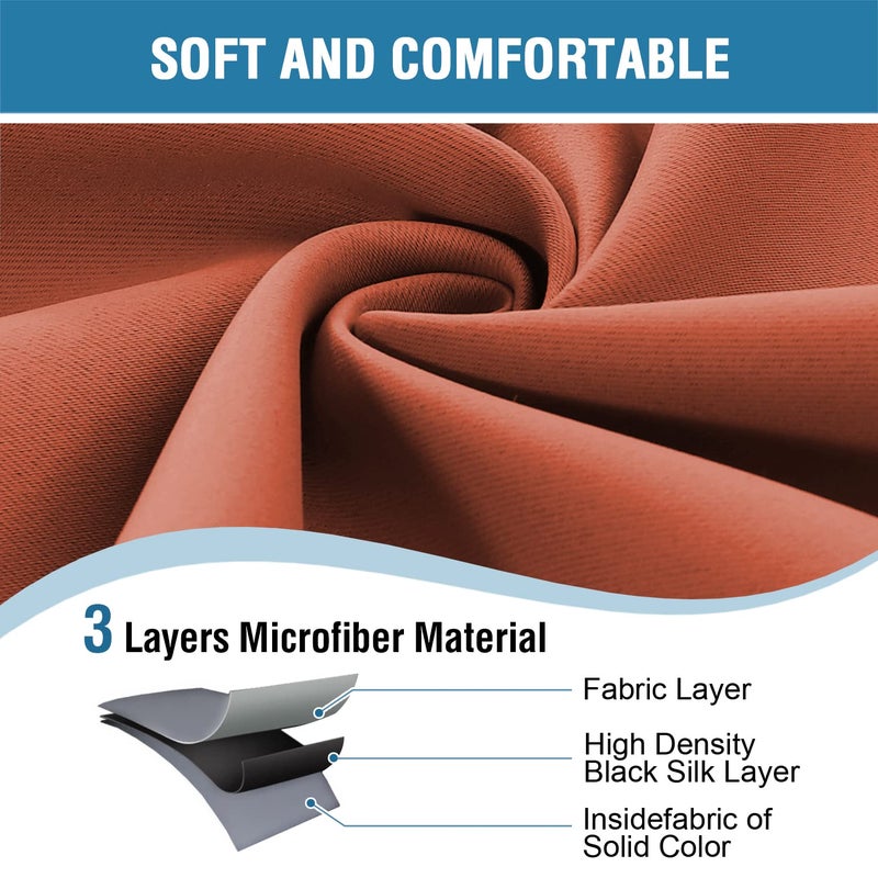 H.VERSAILTEX Doorway Curtain Blackout Closet Door Curtain Room Divider Window Treatment Curtain for Bedroom Thermal Insulated Privacy Drape Soundproof Grommet  42 x 80 inches  1 Panel  Orange - Image 2