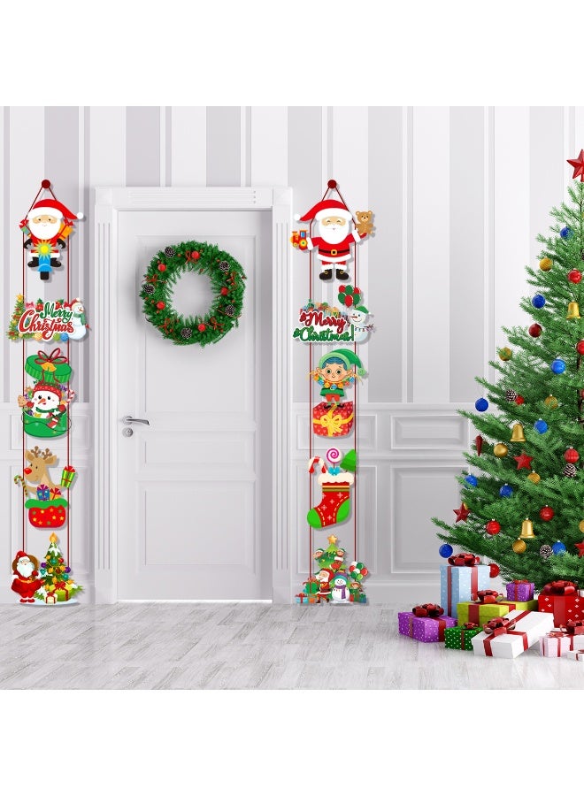 hristmas Porch Sign Banner, Door Hanging Merry Chirstmas Banners, Front Door Welcome Banner for Christmas Party Decorations - Image 3