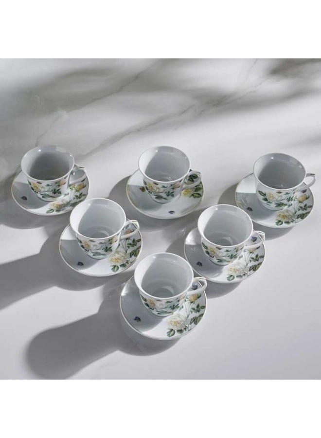 Pan Home طقم أكواب شاي روزينا 12 قطعة - أبيض - Image 5
