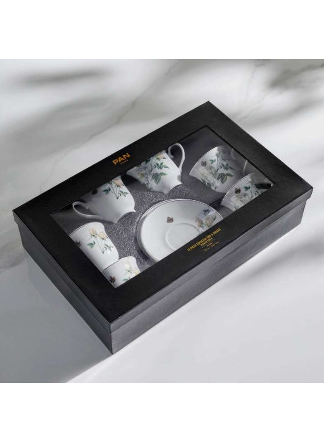 Pan Home طقم أكواب شاي روزينا 12 قطعة - أبيض - Image 3