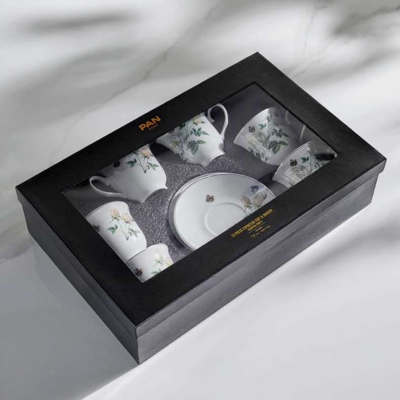 Pan Home Rosina 12-Piece Tea Cup & Saucer 220ml -White - 176CFY9900098 - Image 3