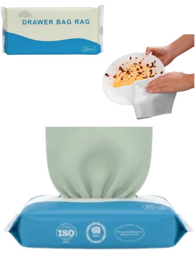 Premium Microfiber Cleaning Rags 20PCS – Quick-Dry Reusable Towels for Kitchen, Bathroom, Car, Glass and Electronics Cleaning – Lint-Free Waffle Texture with Storage Drawer Box-random color - Image 1