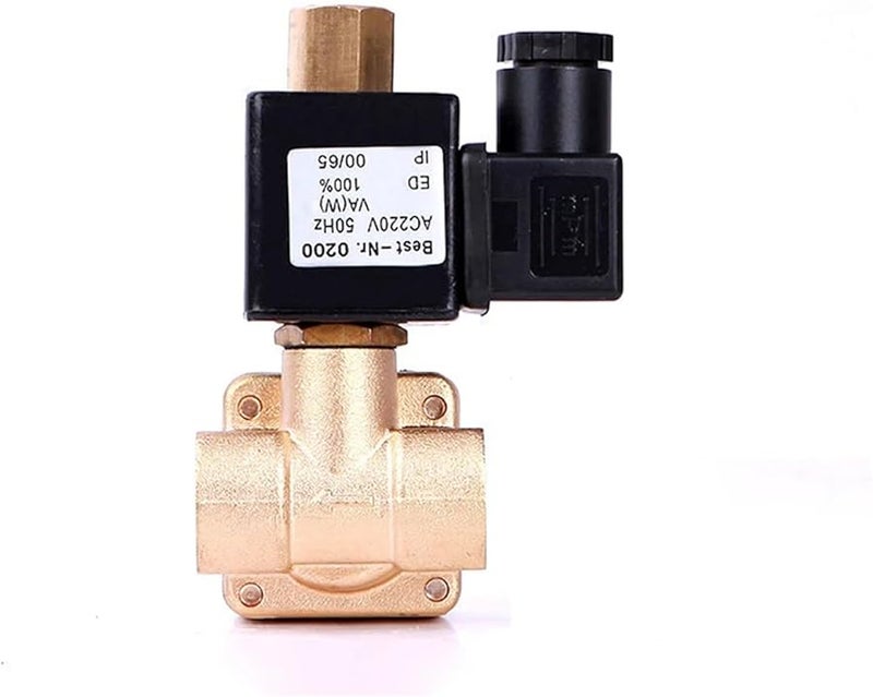 3 8 بوصة صمام مغناطيسي عالي الضغط من النحاس مفتوح عادةً 110 فولت 24 فولت 12 فولت NPT 110 فولت تيار مترابط ختم NBR - Image 1