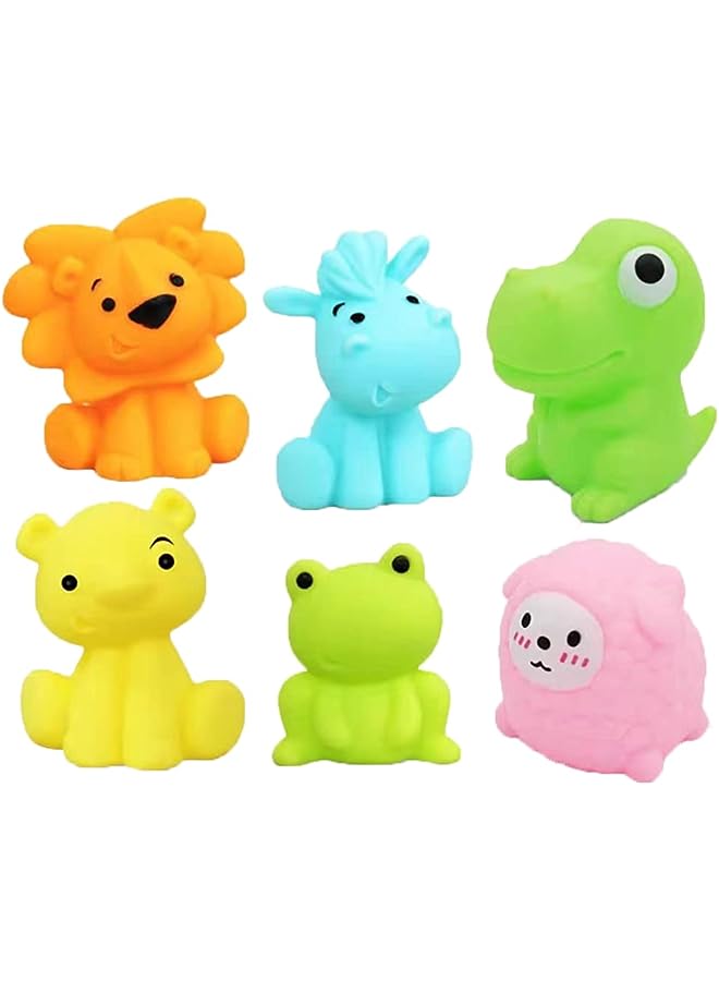 IAF Adorable Rubber Animal Bath Toys Set for Toddlers and Kids - Squeaky Sounds, Perfect for Baby Shower, Preschool, Pool and Bathtub Fun - Image 1