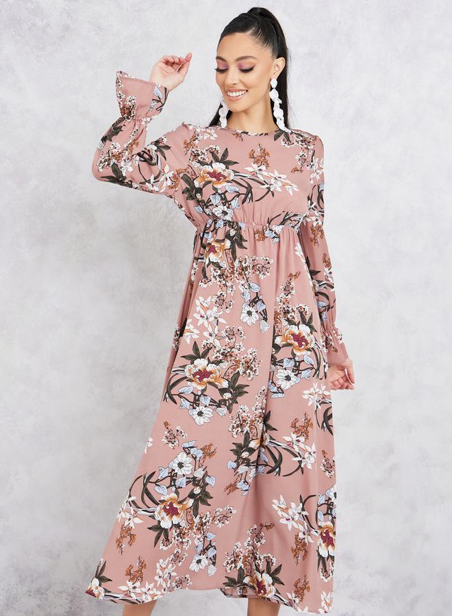 Styli Floral Print Midi Dress  - Image 2