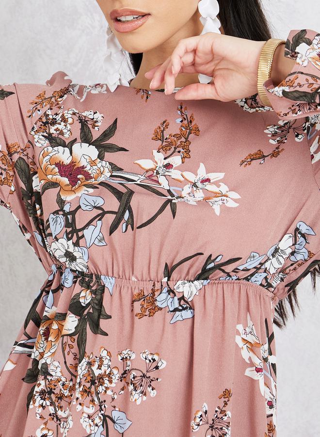 Styli Floral Print Midi Dress  - Image 3