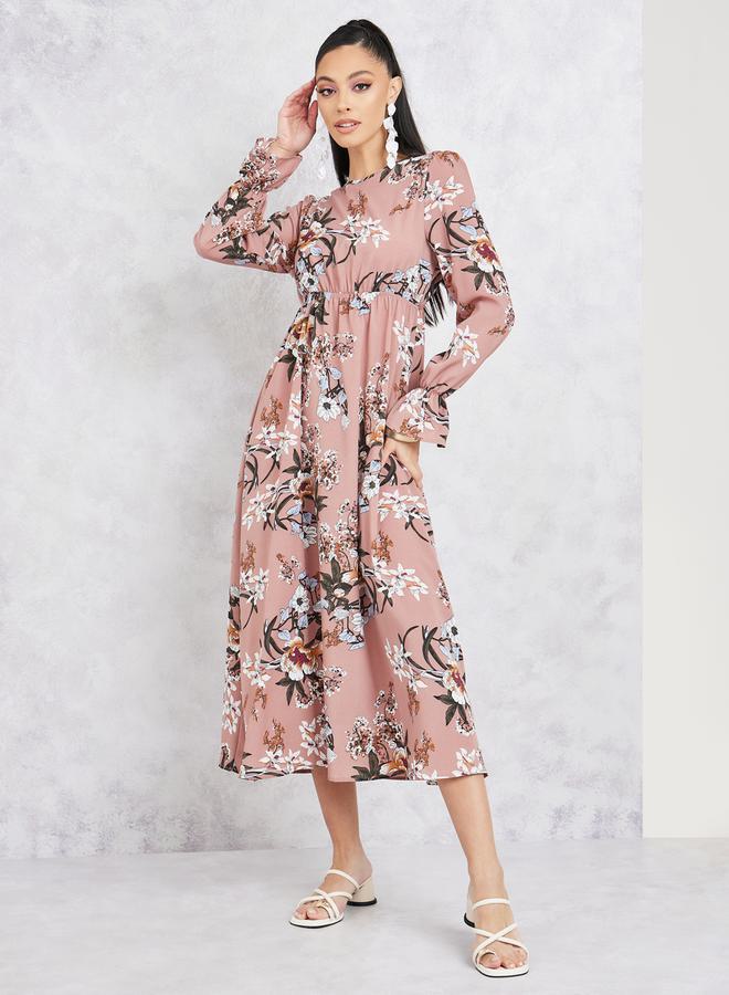 Styli Floral Print Midi Dress  - Image 1