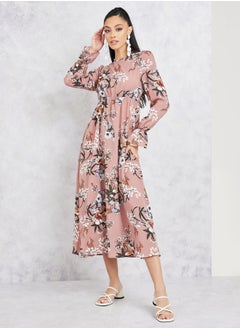 Floral Print A-Line Midi Dress - pzsku/Z0853C3F69490E2649114Z/45/_/1710080096/3c7d770f-c2d5-47f8-81c5-21f636f61063