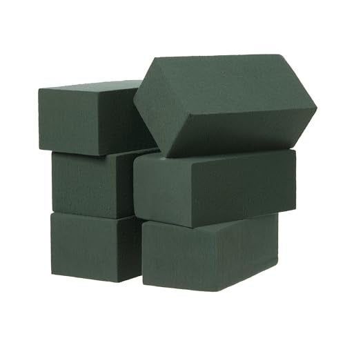 Crafare 6x3x2.5 Inch Wet Floral Foam Blocks Rectangle Small Size Foam Bricks for Fresh Artificial Flower Arrangements Wedding Centerpiece Party Home Decoration Pack of 6 Green - Image 2