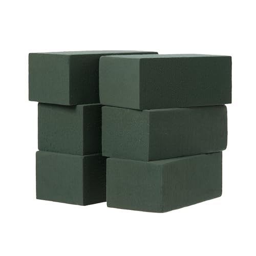 Crafare 6x3x2.5 Inch Wet Floral Foam Blocks Rectangle Small Size Foam Bricks for Fresh Artificial Flower Arrangements Wedding Centerpiece Party Home Decoration Pack of 6 Green - Image 3