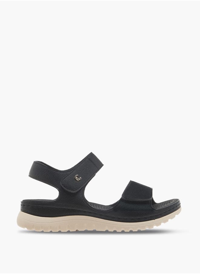 Le Confort Women's Textured Sandals with Hook and Loop Closure  - Image 1