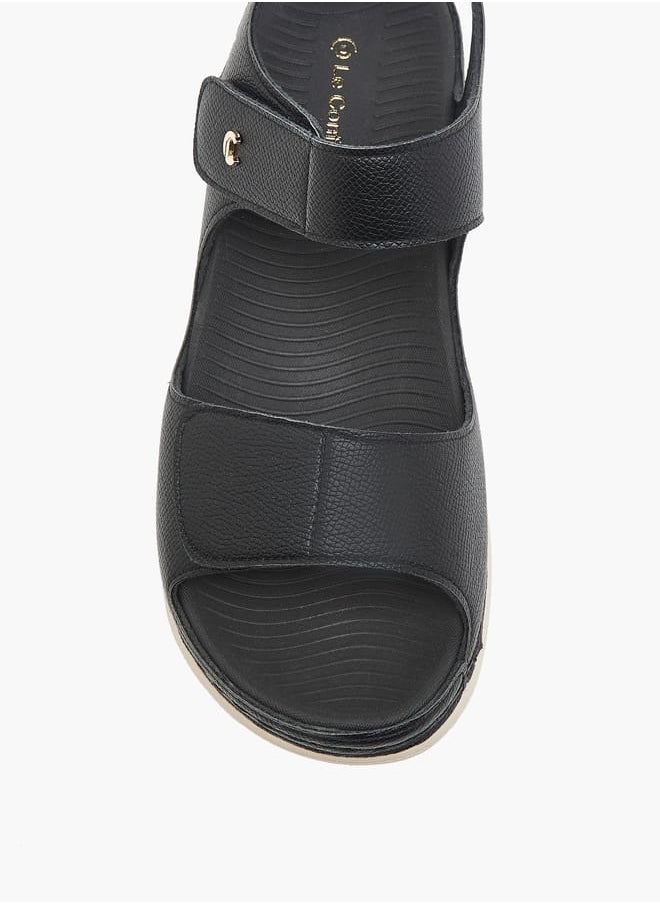 Le Confort Women's Textured Sandals with Hook and Loop Closure  - Image 3